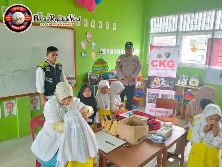 Menyambut Hari Bhayangkara Ke-80, Polres Aceh Singkil Gelar Bakti Kesehatan Gratis di TK Kemala Bhayangkari