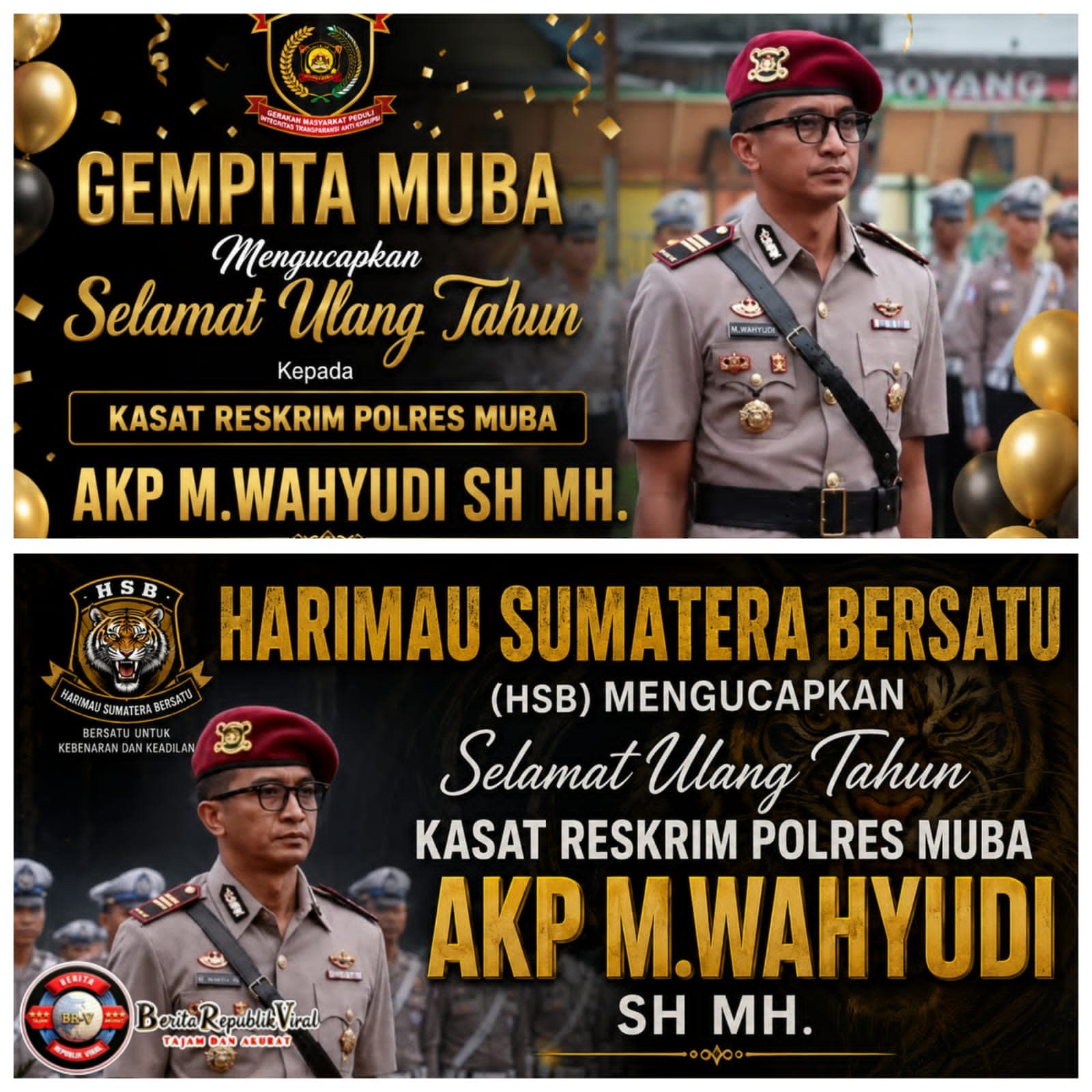 GEMPITA dan HSB Muba Sampaikan Ucapan Selamat Ulang Tahun untuk Kasatreskrim Polres Muba