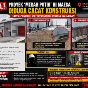 Proyek Negara Diduga Dikerjakan Serampangan, Bangunan ‘Merah Putih’ Terancam Rawan Ambruk